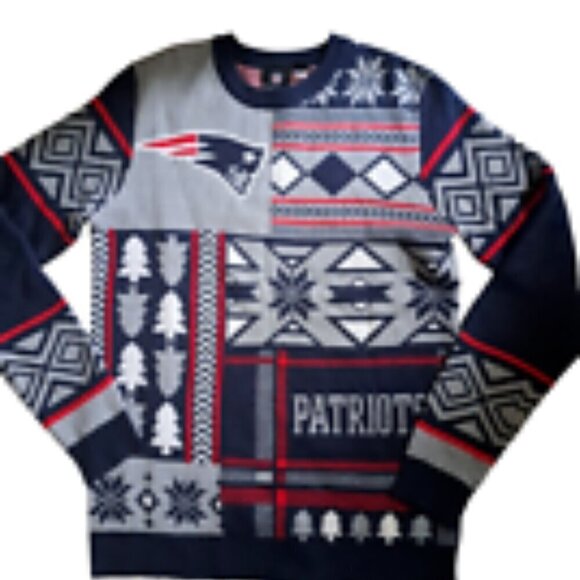 VTG NFL TEAM APPAREL PATRIOTS acrylic Ugly Christmas SWEATER Holiday winter S - Picture 2 of 6